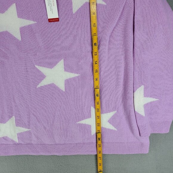 New Talbots‎ 3XP Lilac Pink Cashmere Star Sweater Preppy Soft Casual Crew Neck - Picture 5 of 5